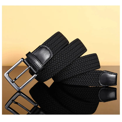 Men's Elastic Woven Stretch Belt – Comfortable Braided Belt for Golf, Casual & Jeans