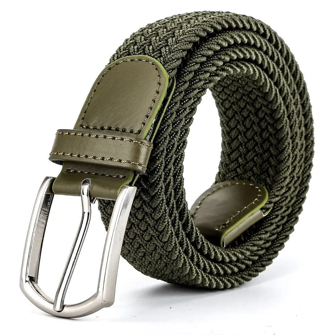 Men's Elastic Woven Stretch Belt – Comfortable Braided Belt for Golf, Casual & Jeans