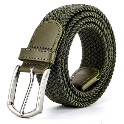 Men's Elastic Woven Stretch Belt – Comfortable Braided Belt for Golf, Casual & Jeans