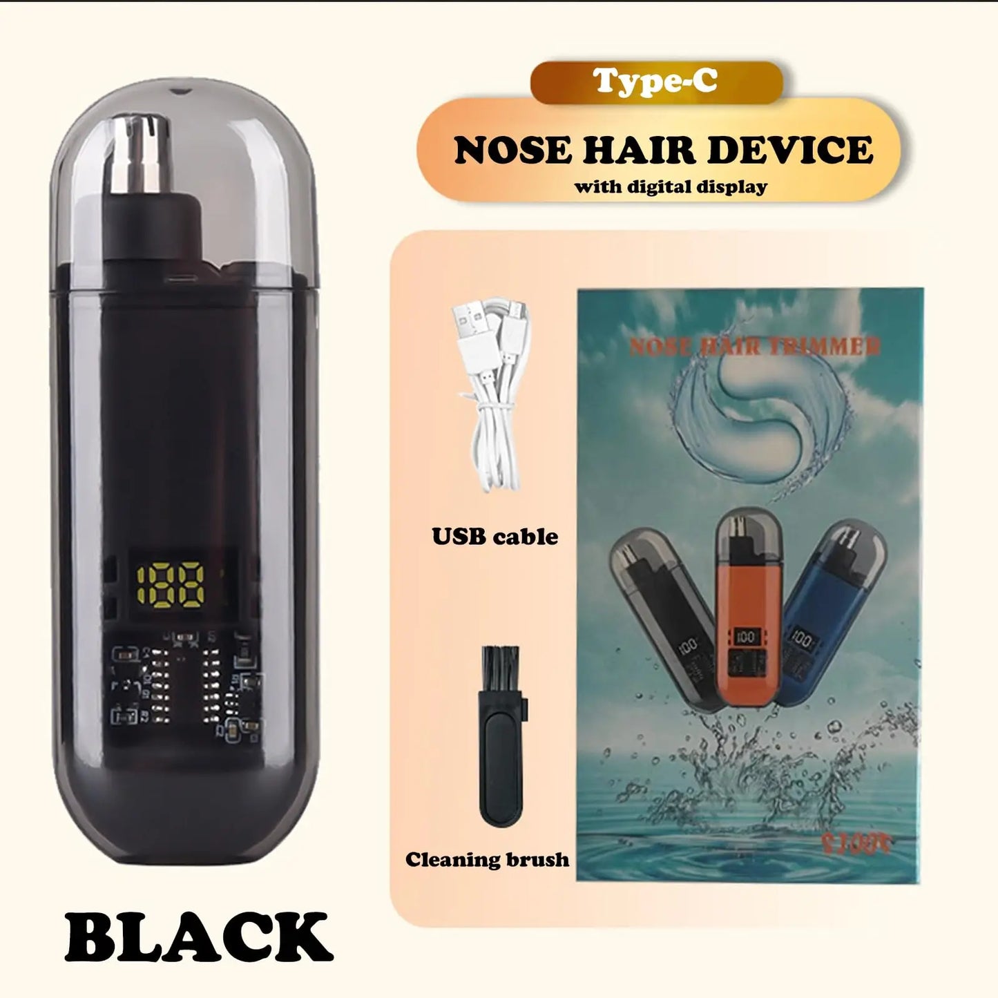 Nose & Ear Hair Trimmer – Painless Waterproof Electric Trimmer for Men & Women