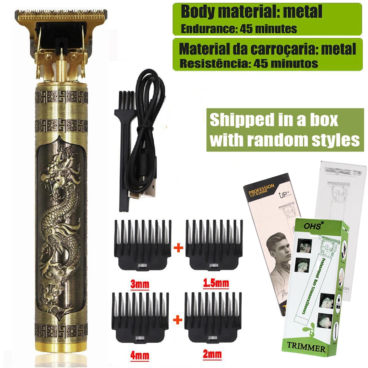 Vintage T9 Hair Clipper & Beard Shaver – Rechargeable Cordless Grooming Trimmer for Men