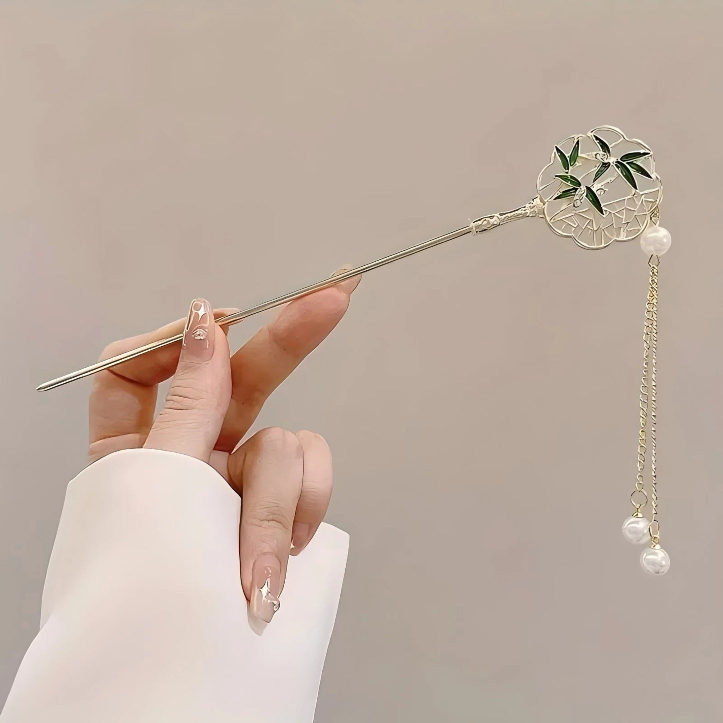 Chinese Style Tassel Hair Stick & Floral Hairpin – Traditional Hair Clip for Women