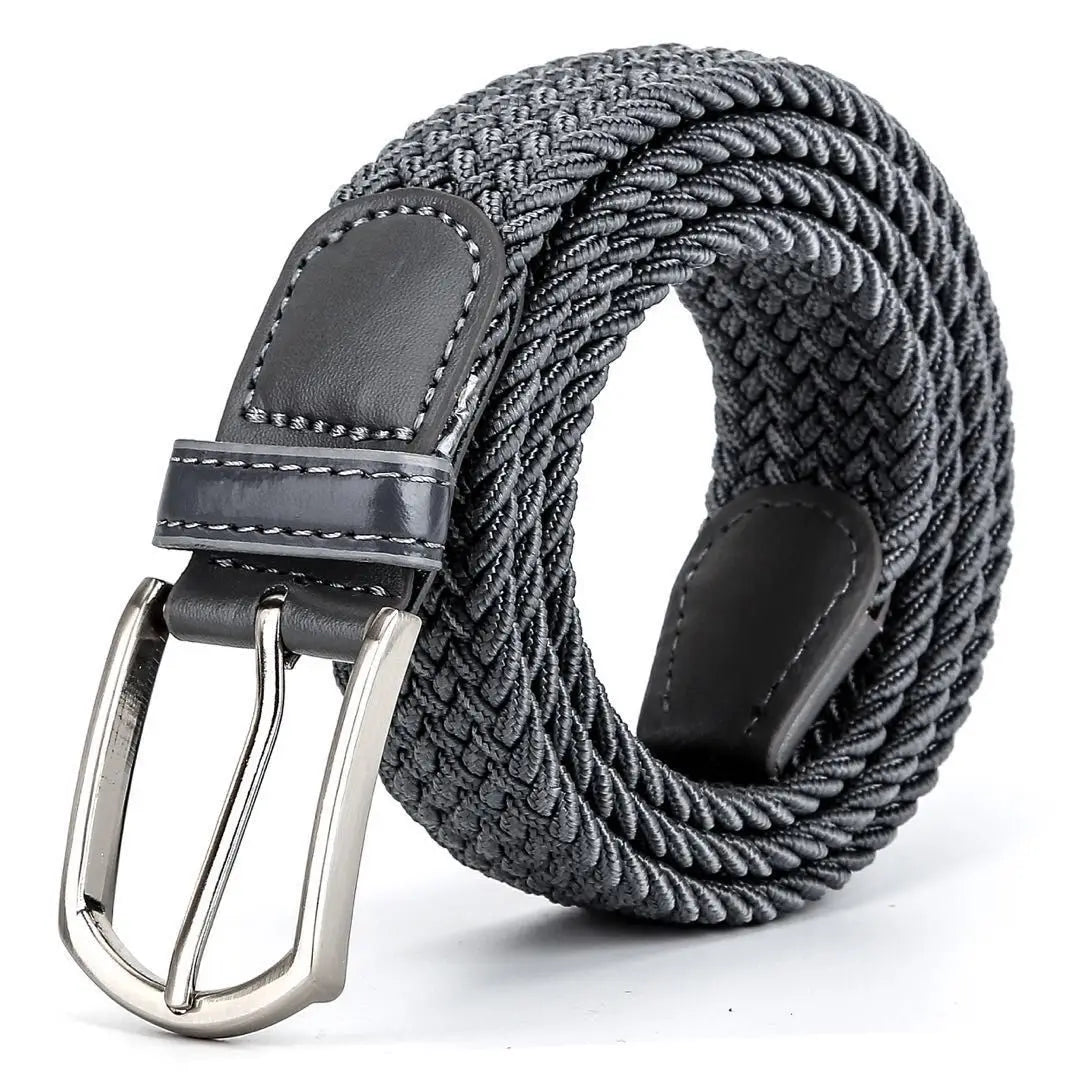 Men's Elastic Woven Stretch Belt – Comfortable Braided Belt for Golf, Casual & Jeans