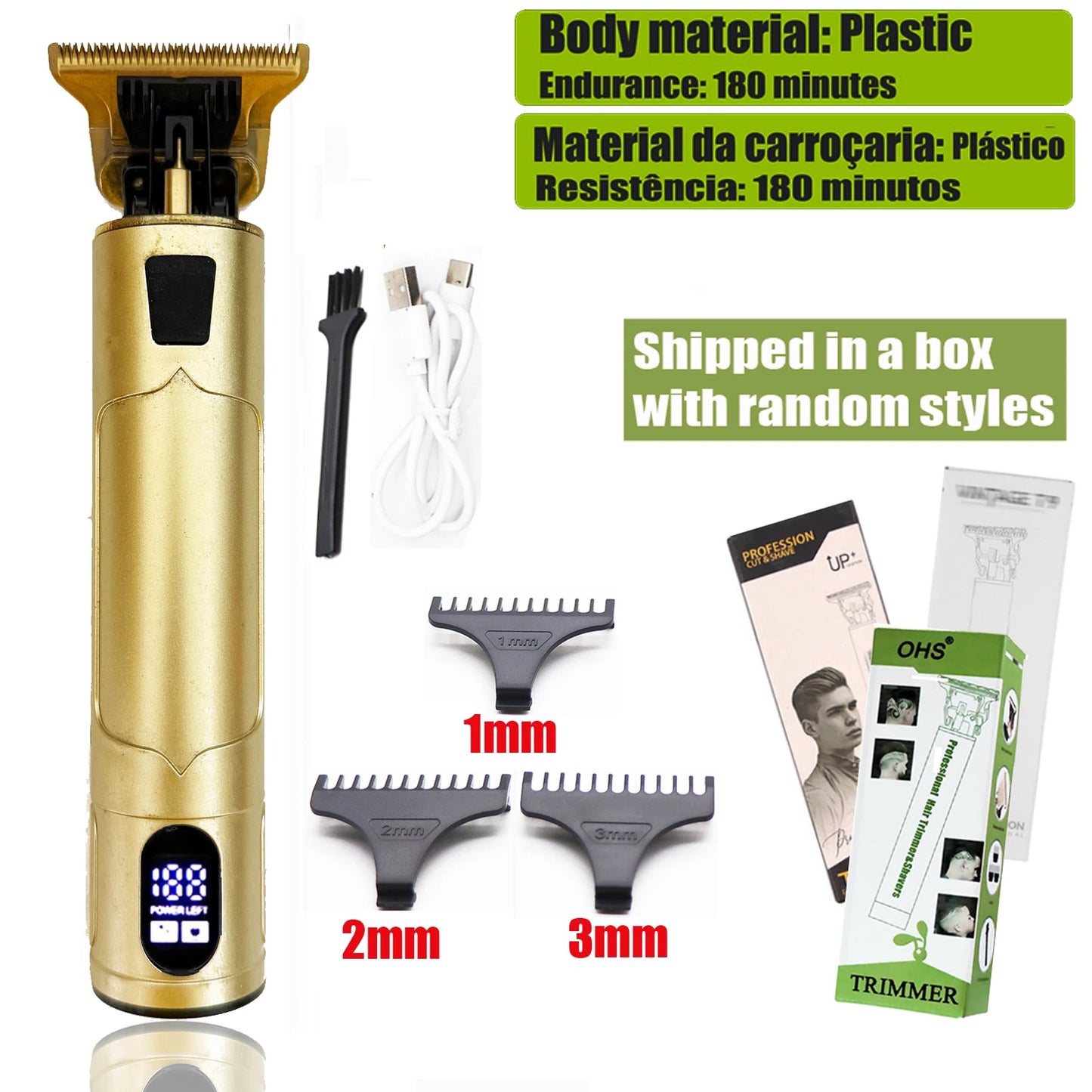 Vintage T9 Hair Clipper & Beard Shaver – Rechargeable Cordless Grooming Trimmer for Men