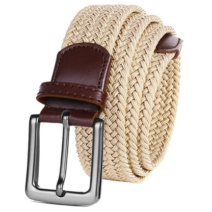 Men's Elastic Woven Stretch Belt – Comfortable Braided Belt for Golf, Casual & Jeans