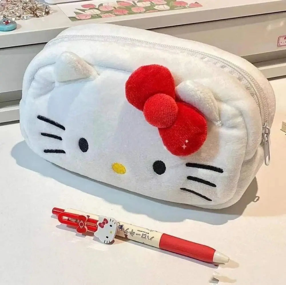 Hello Kitty Plush Makeup Bag – Sanrio Cartoon Pencil Case & Storage Bag, Birthday Gift