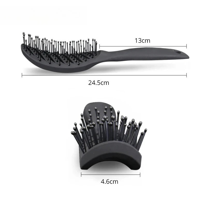 Styling Curly Hair Brush Salon Massager Comb Brush Detangling Drying Brush Anti Static Curved Vent Brush Scalp Massage Comb