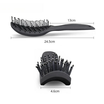 Styling Curly Hair Brush Salon Massager Comb Brush Detangling Drying Brush Anti Static Curved Vent Brush Scalp Massage Comb