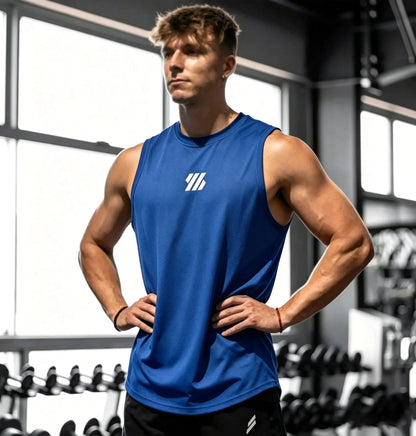 Sleeveless T-shirt Men Quick-drying Fitness Bodybuilding Shirt Male Fashion Basketball Vest Mesh Breathable Summer Gym Tank Men
