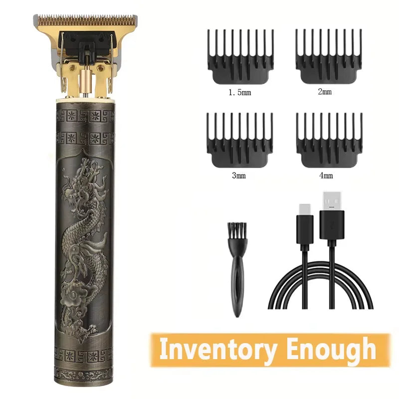 Vintage T9 Hair Clipper & Beard Shaver – Rechargeable Cordless Grooming Trimmer for Men