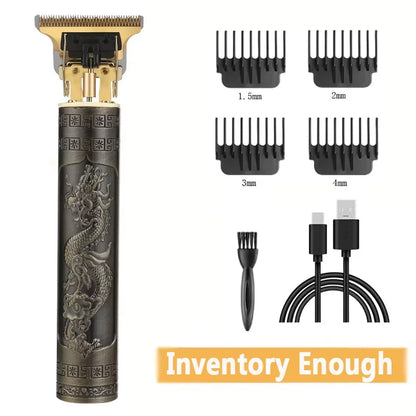 Vintage T9 Hair Clipper & Beard Shaver – Rechargeable Cordless Grooming Trimmer for Men