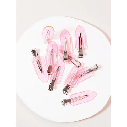10pcs Seamless Fashion Transparent Hair Clips for Girls Makeup Facial Accessory Styling Clips for Real Hair Wigs