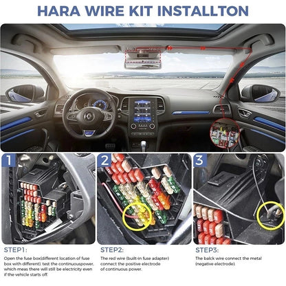 for AZDOME M550 Pro 3 Wire ACC Detection Hardwire Kit 12V/24V to 5V 3A Type-C USB Car Charger Dash Cam 24 Hour Parking Monitor