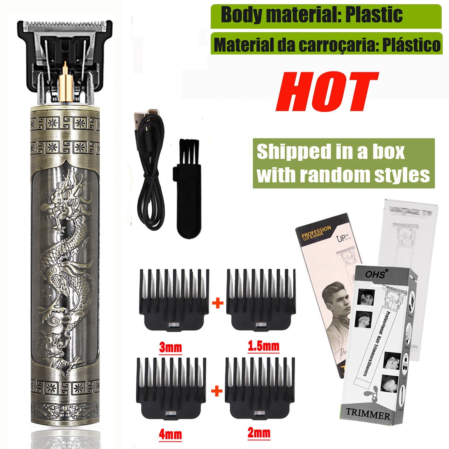 Vintage T9 Hair Clipper & Beard Shaver – Rechargeable Cordless Grooming Trimmer for Men