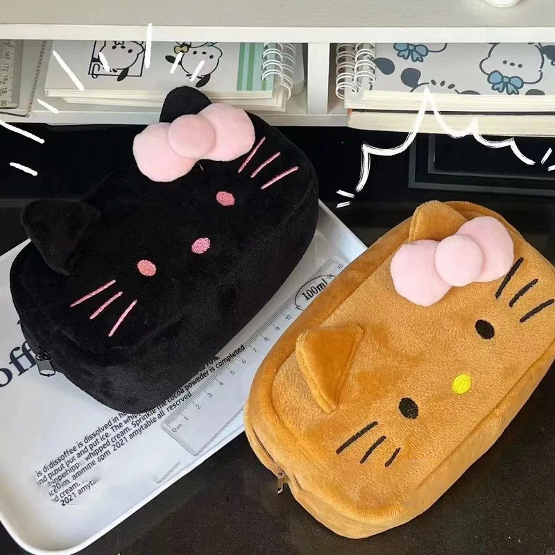 Hello Kitty Plush Makeup Bag – Sanrio Cartoon Pencil Case & Storage Bag, Birthday Gift